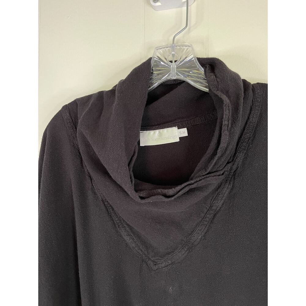 Vintage Soft Surroundings Black Cowl Neck Tunic Top Small Medium Oversized Baggy - Picture 2 of 13